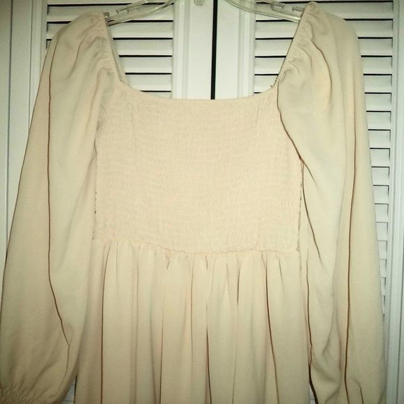 SHEIN Cream Long Sleeve Maxi Dress - Picture 3 of 4